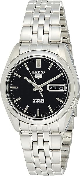 Seiko Men's SNK361 Stainless Steel Analog with Black Dial Watch