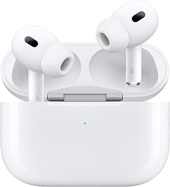 Apple AirPods Pro (2nd Generation) Wireless Ear Buds with USB-C Charging, Up to 2X More Active Noise Cancelling Bluetooth Headphones, Transparency Mode, Adaptive, Personalized Spatial Audio, White
