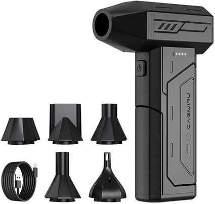 Compressed Air Duster,130000RPM Super Power Cordless Air Duster,Rechargeable Brushless Blower,3 Gear Adjustable Mini Blower with LED Light,Dust Remover for Computer/House/Outdoor/Car