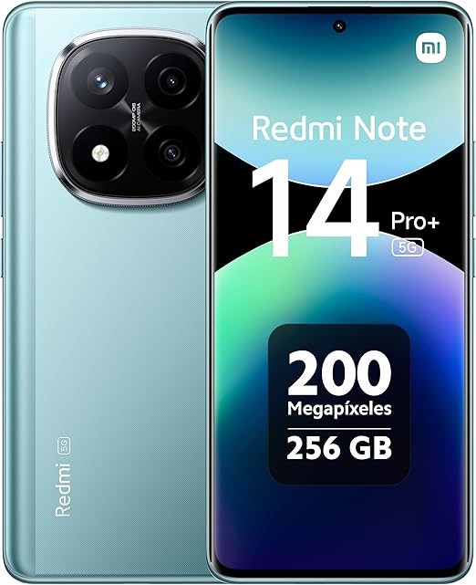Xiaomi Redmi Note 14 Pro+ Plus 5G + 4G LTE (for Tmobile Mint Tello & Global) (256GB + 8GB) NFC 6.67" 120Hz 200MP Pro AI Camera Model 24115RA8EG Unlocked Dual Sim (Frost Blue)