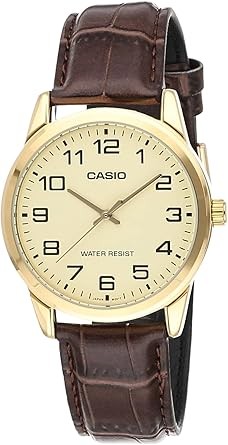 Casio Men's Mtp-v001gl-9b Quartz Watch with Genuine Leather